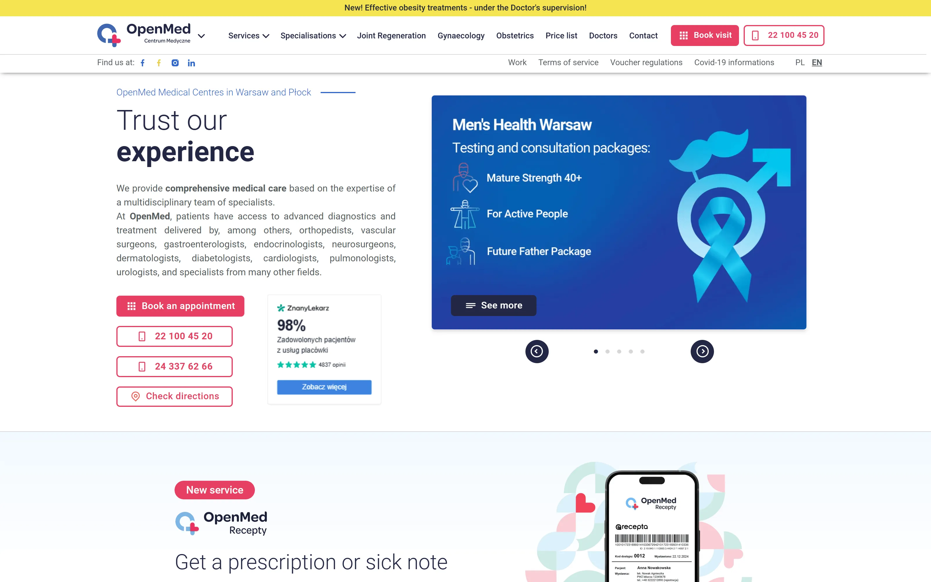 OpenMed website, built by WebProfessor